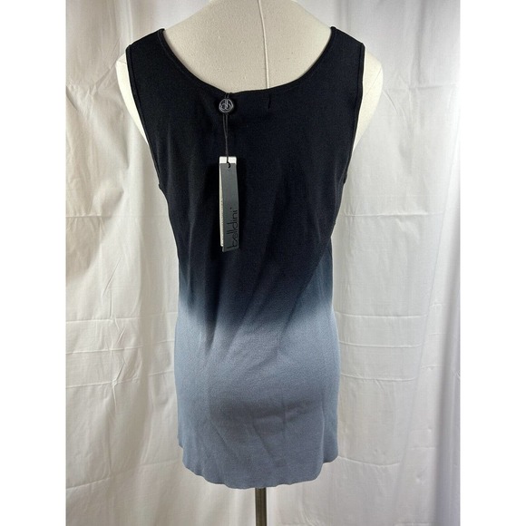 Belldini size Large black and gray Ribbed Sleeveless Tank Blouse Top new - Picture 3 of 8